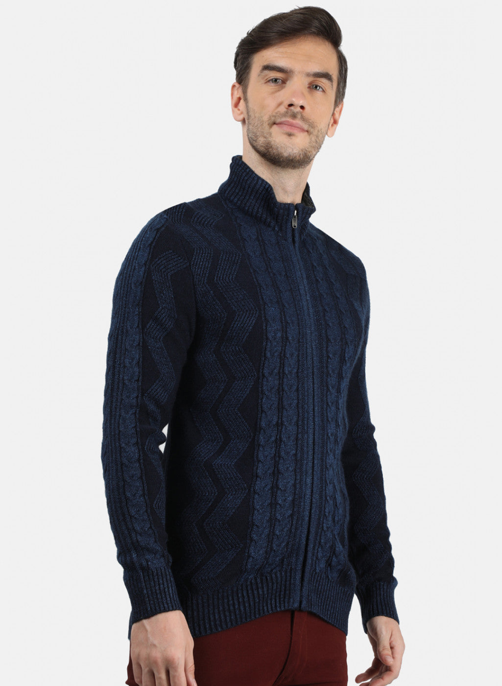 Men Blue Solid Pullover