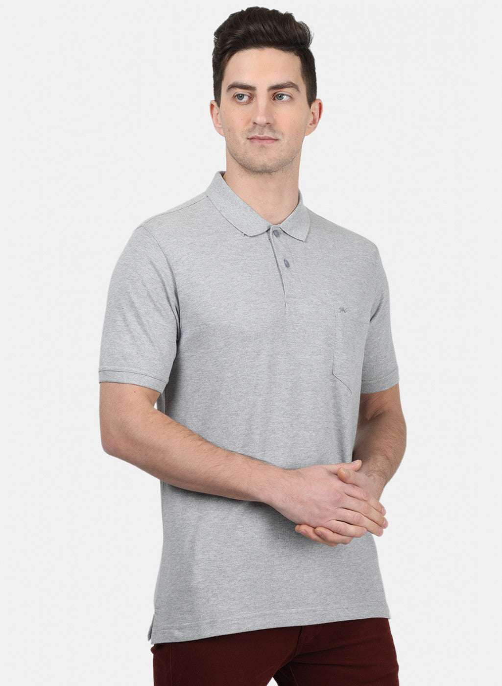 Mens Grey Plain T-Shirt