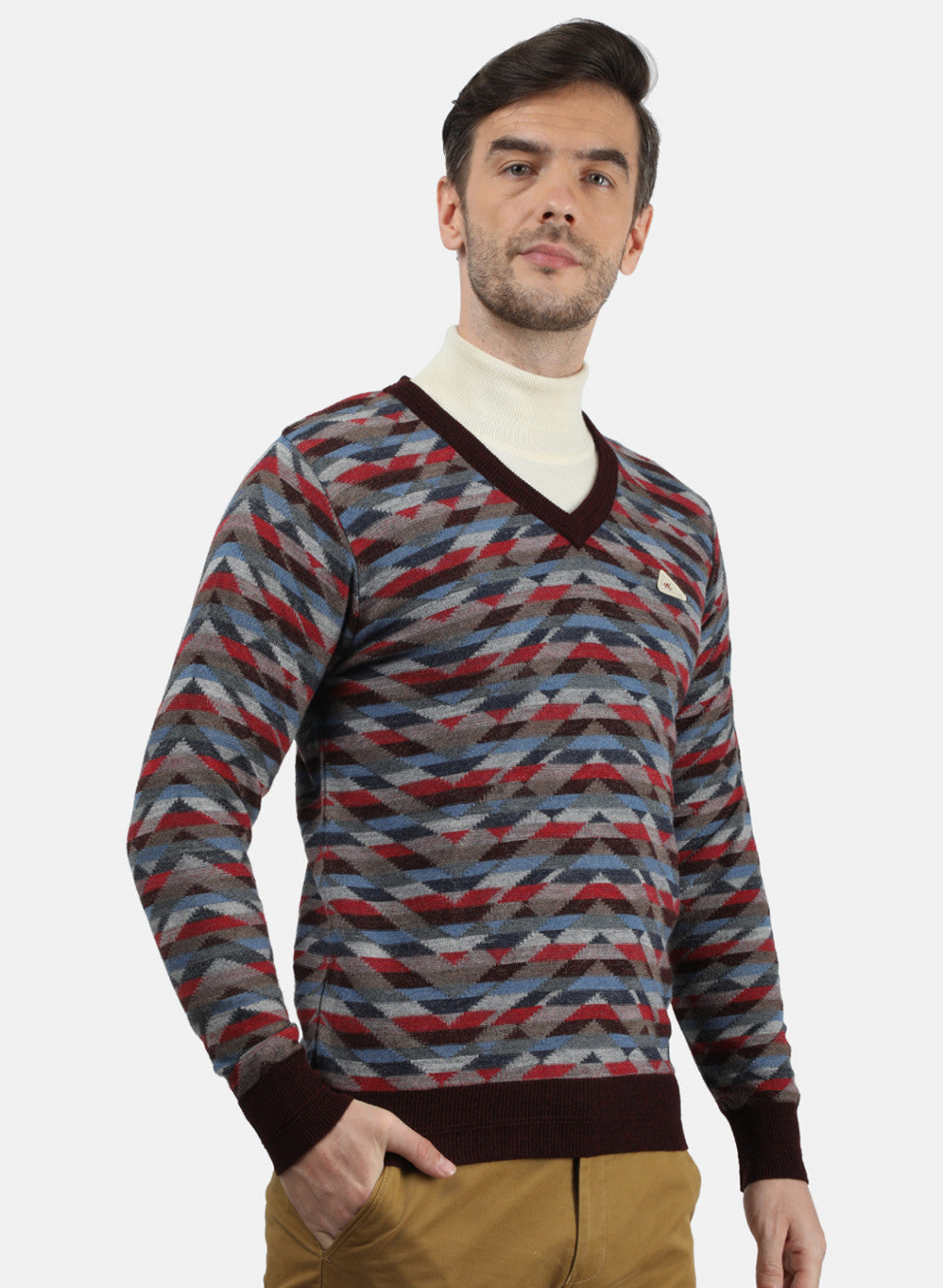 Men Multicolor Solid Pullover