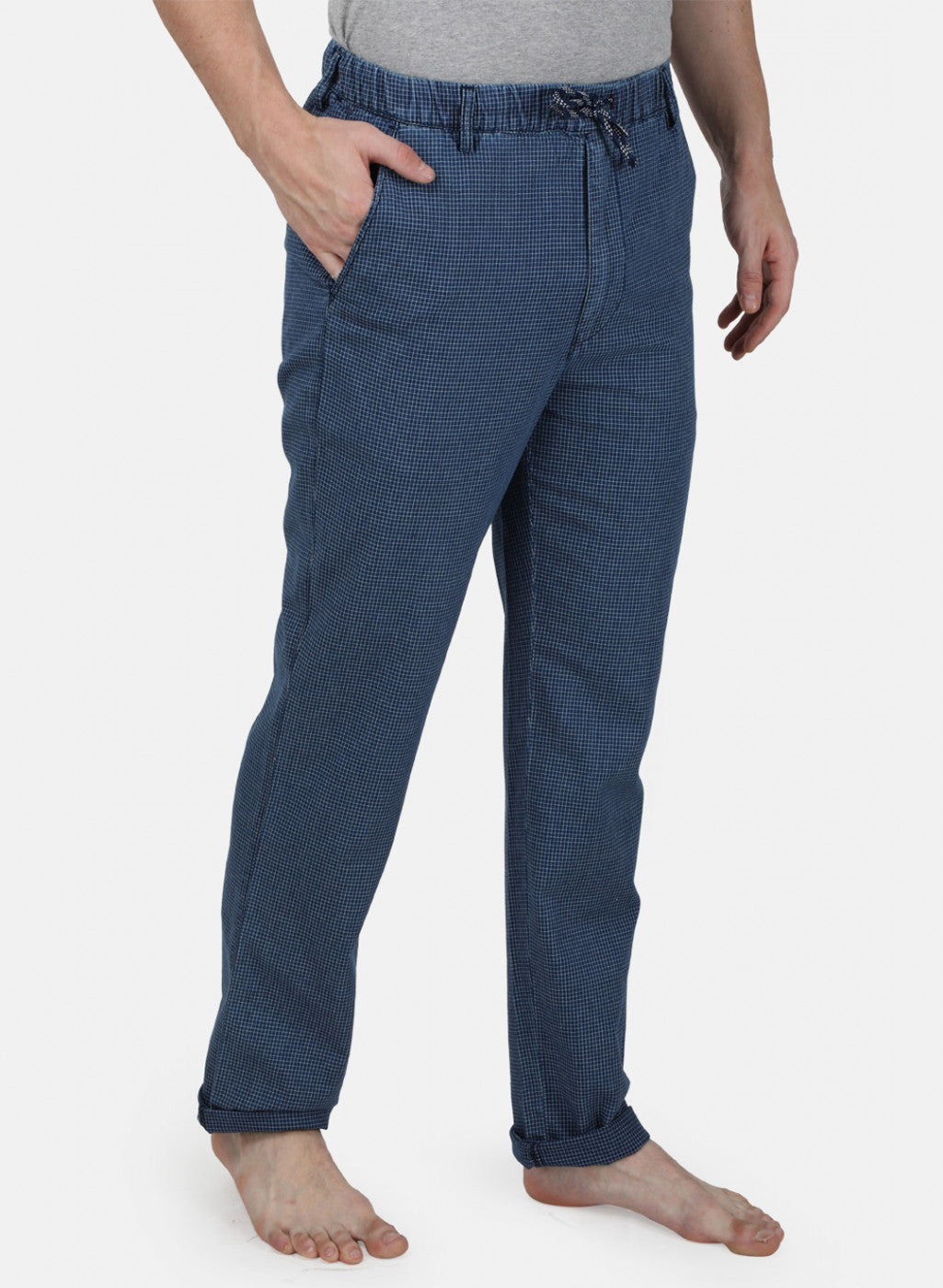 Mens Blue Check Lower