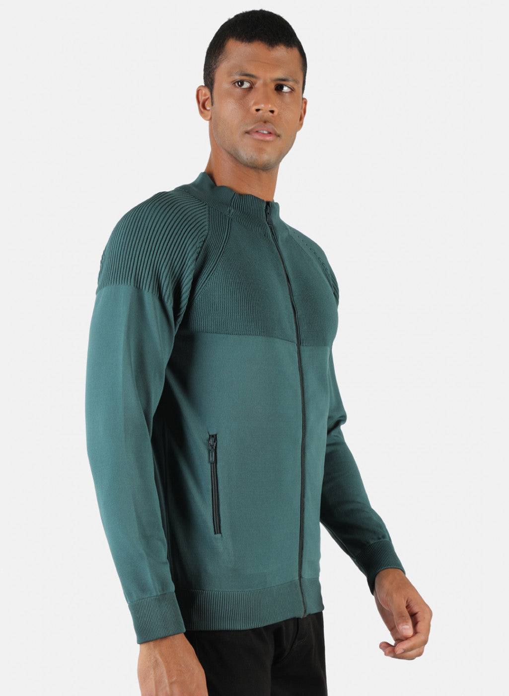 Men Sea Green Solid Pullover