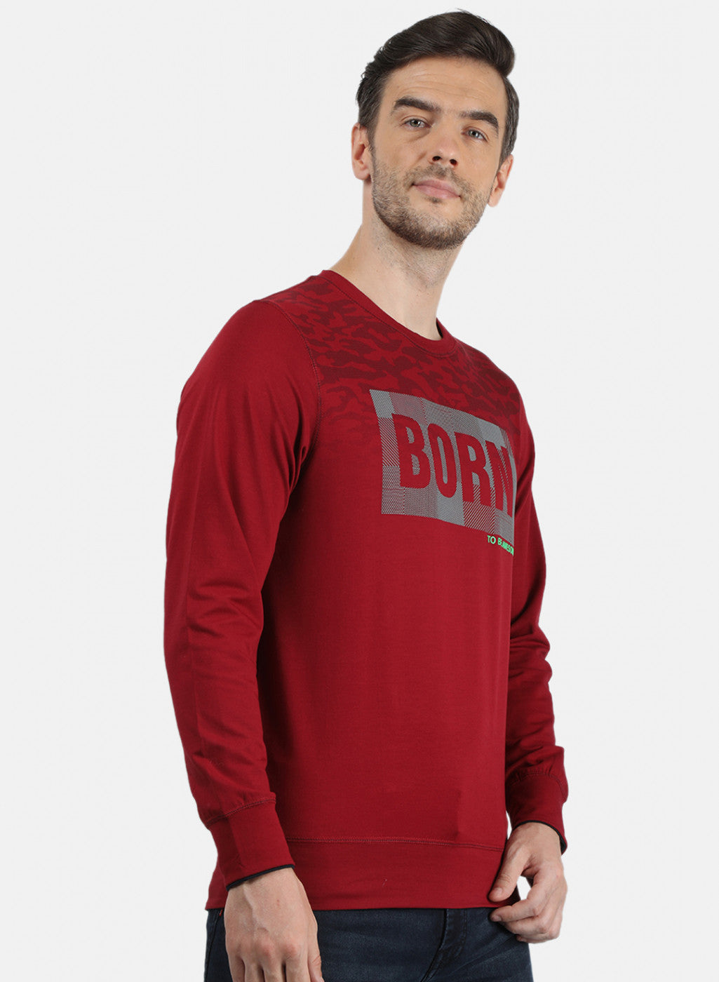 Men Maroon Printed T-Shirt