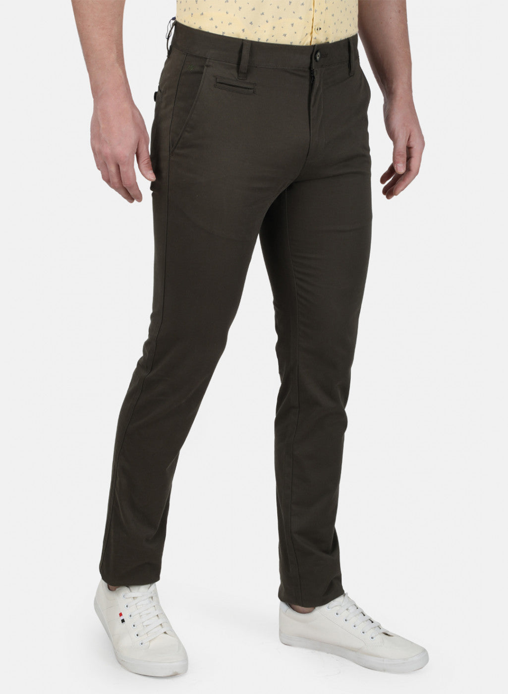 Mens Olive Slim Trouser