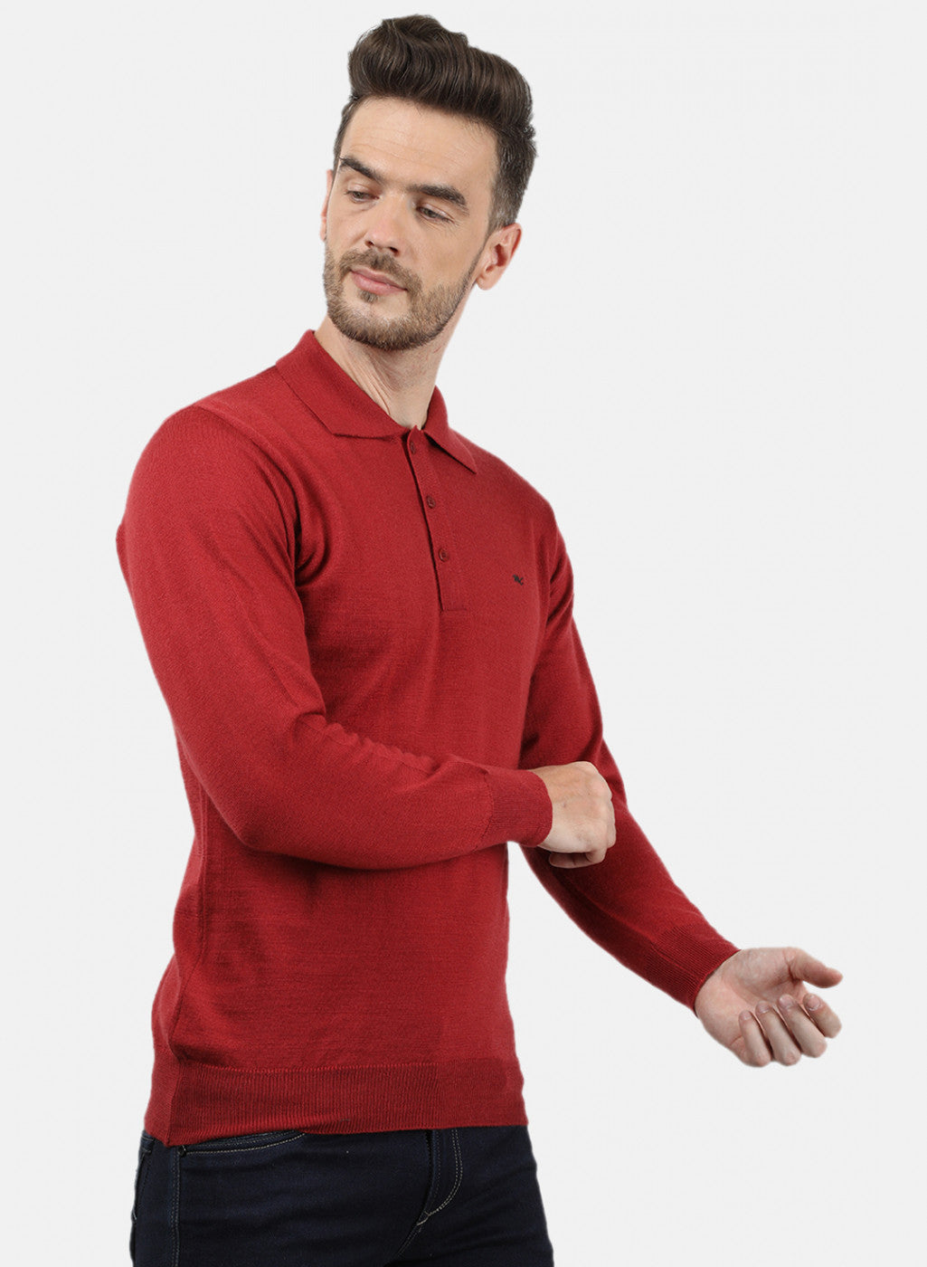 Men Red Collar T-Shirt