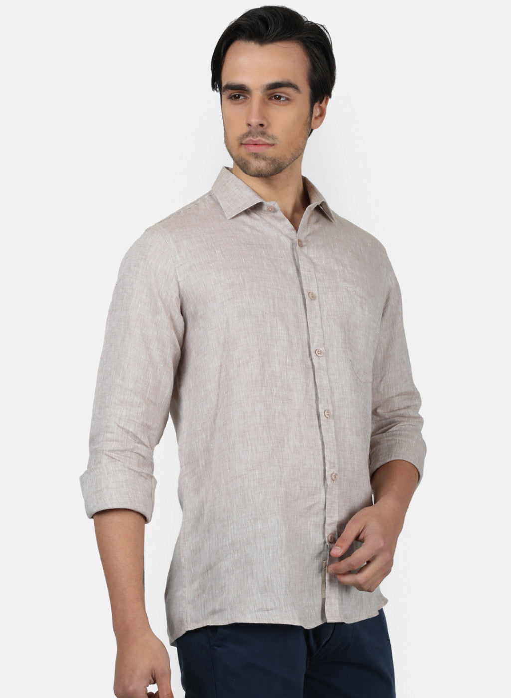 Men Grey Solid Shirts