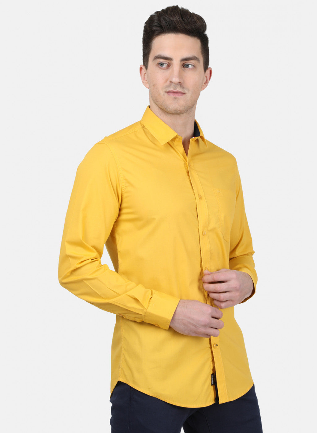 Mens Mustard Solid Shirt