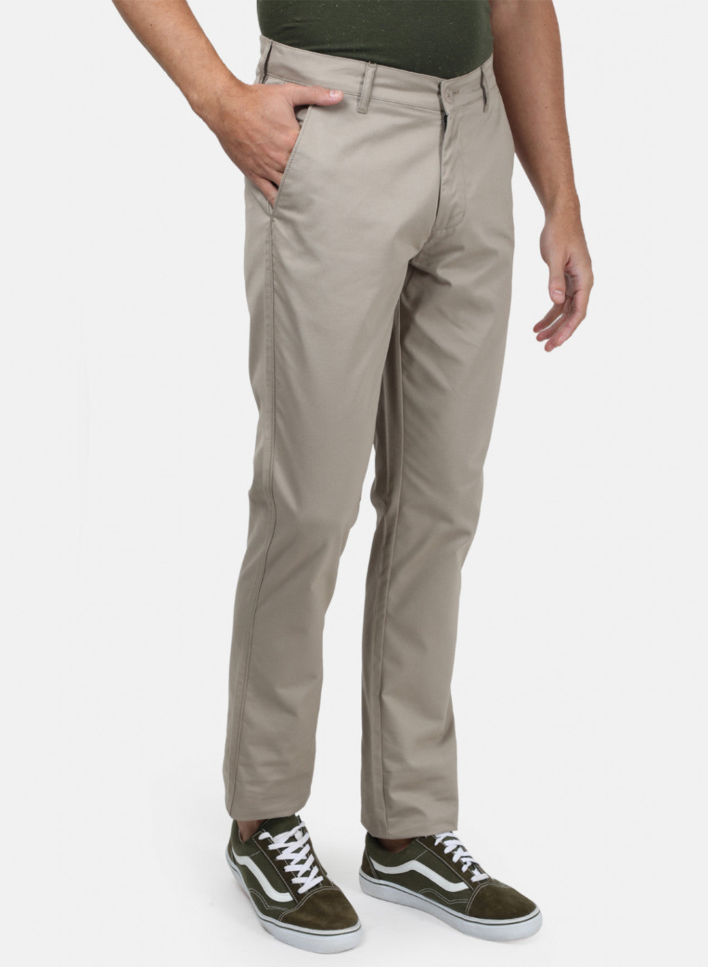 Men Grey Plain Trousers