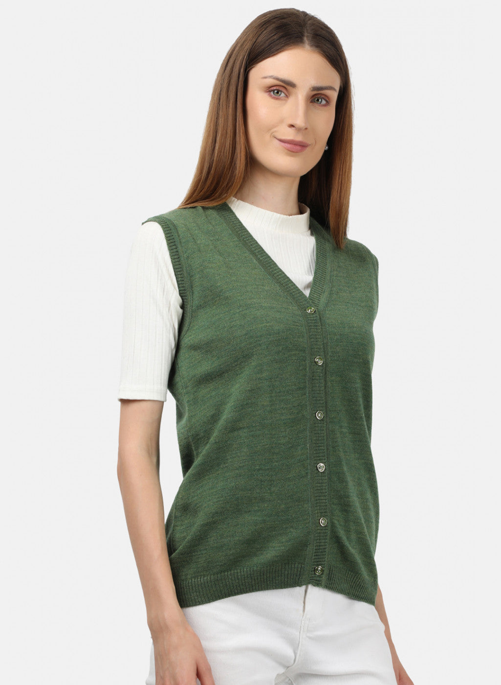 Women Olive Solid Cardigan