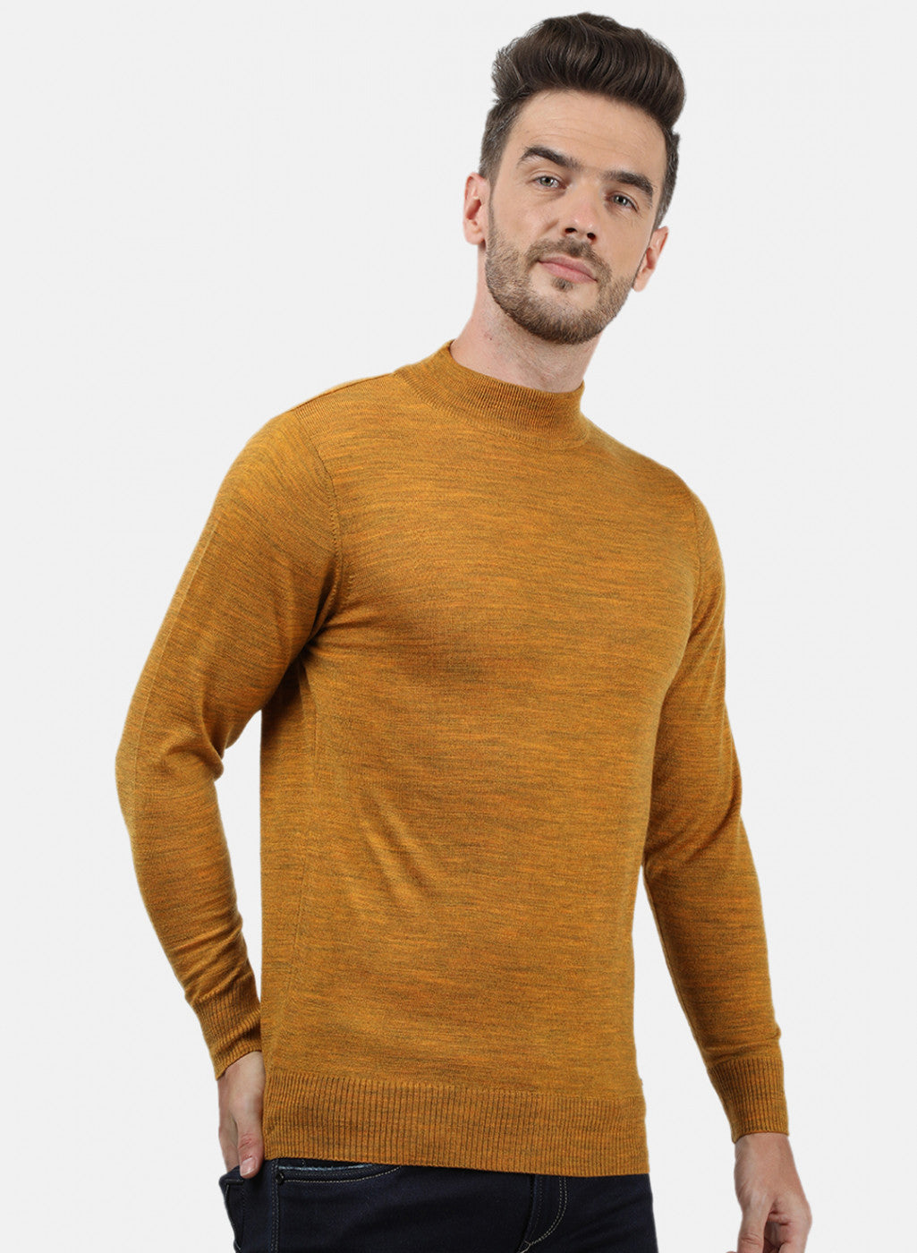 Men Yellow Solid Pullover