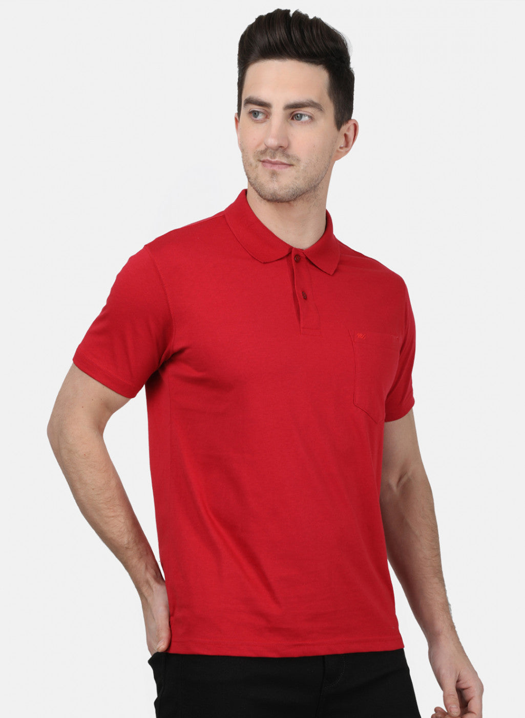 Mens Red Plain T-Shirt