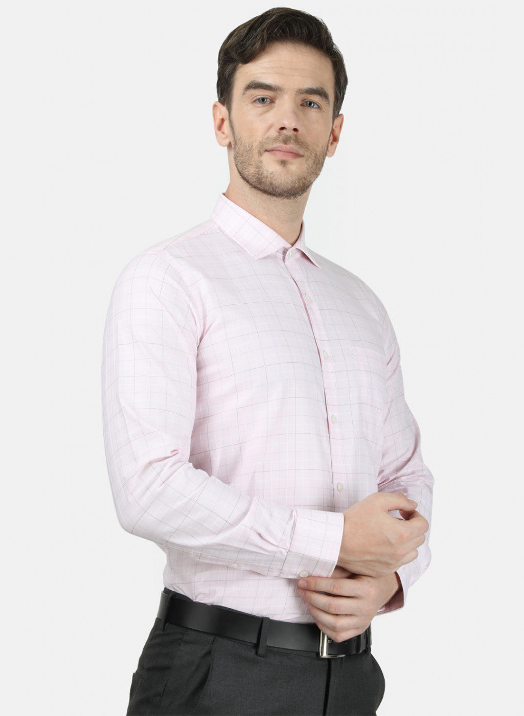 Mens Pink Check Shirt