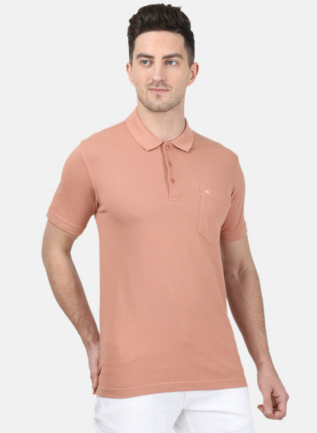 Mens Pink Plain T-Shirt