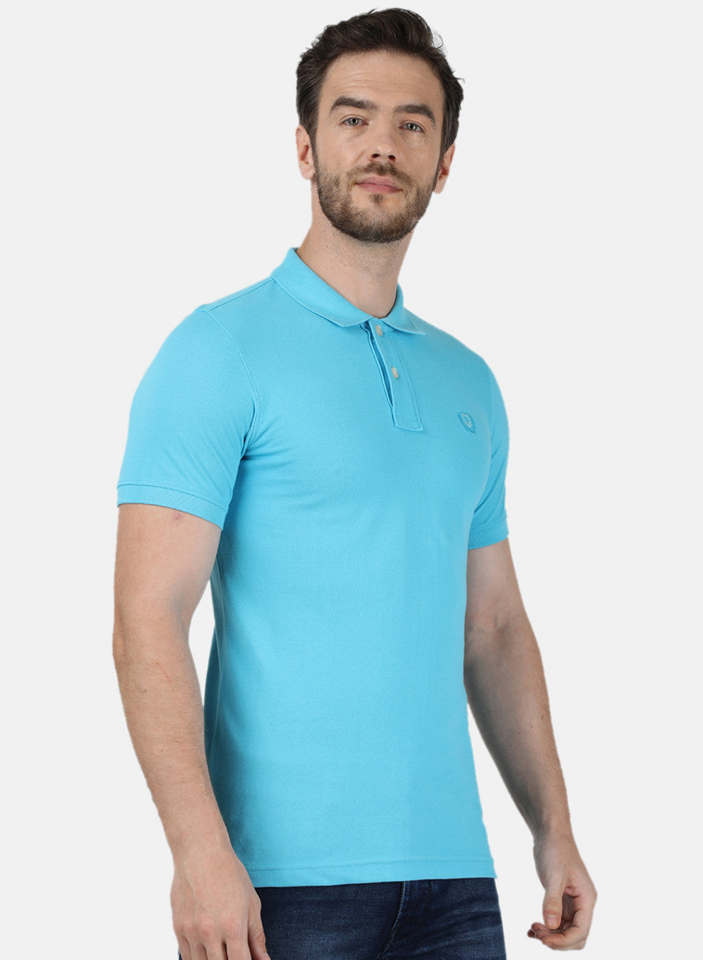 Mens Blue Plain T-Shirt