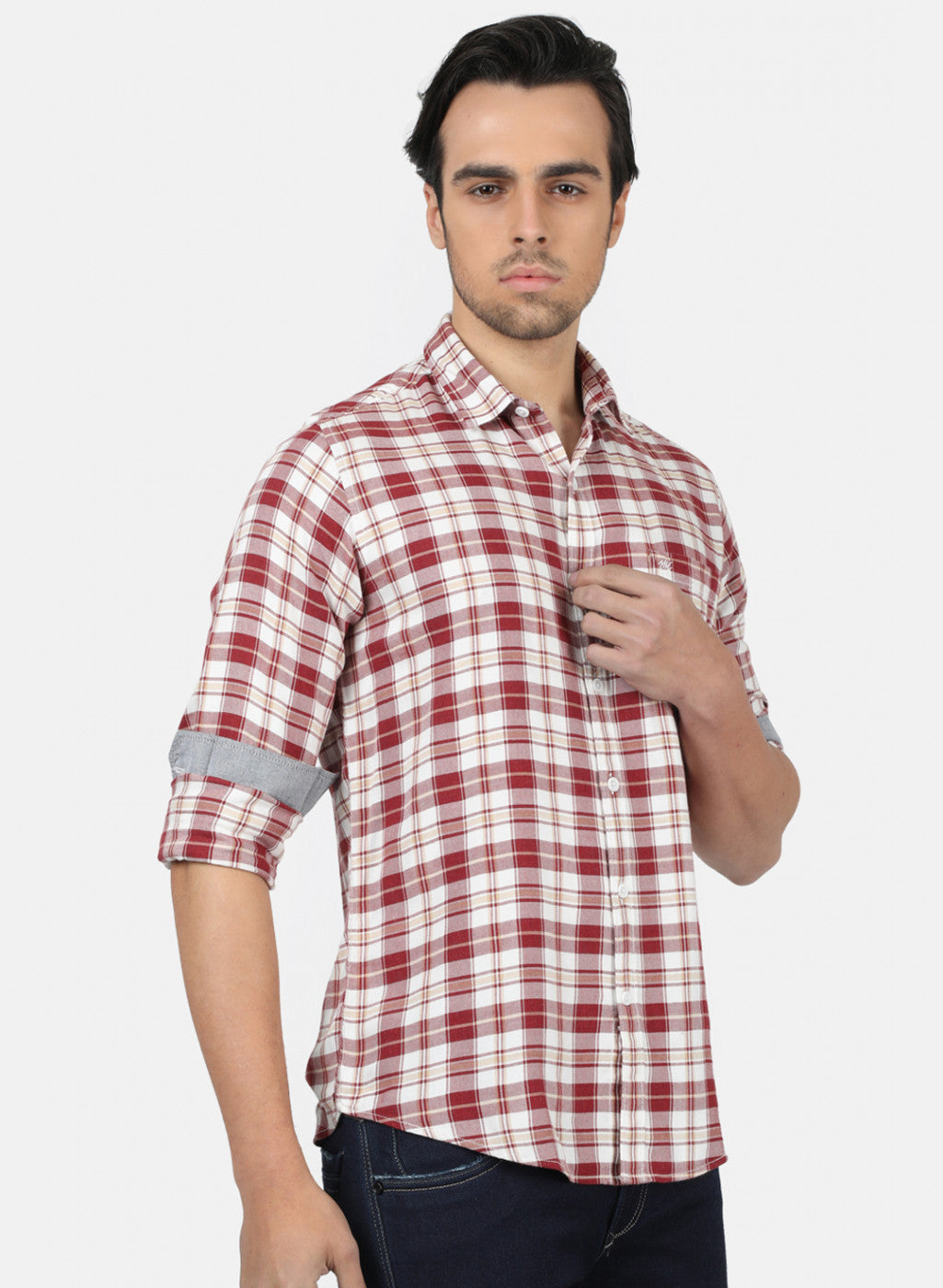 Men Red Check Shirts