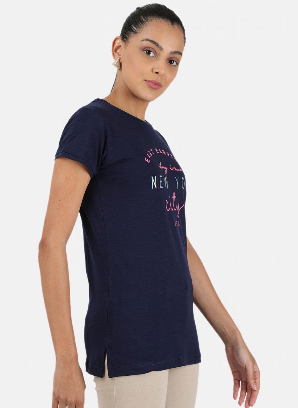 Womens Blue Printed Top