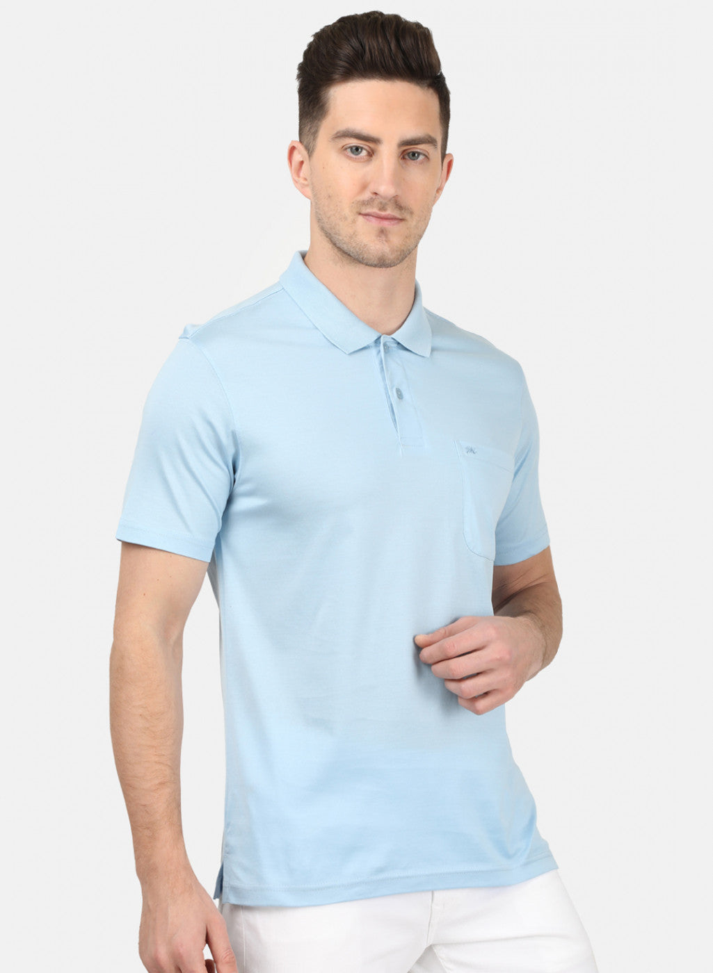 Mens Blue Plain T-Shirt