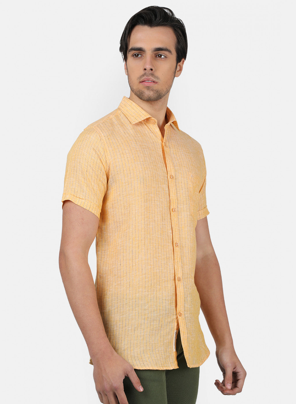 Men Yellow Stripe Shirts