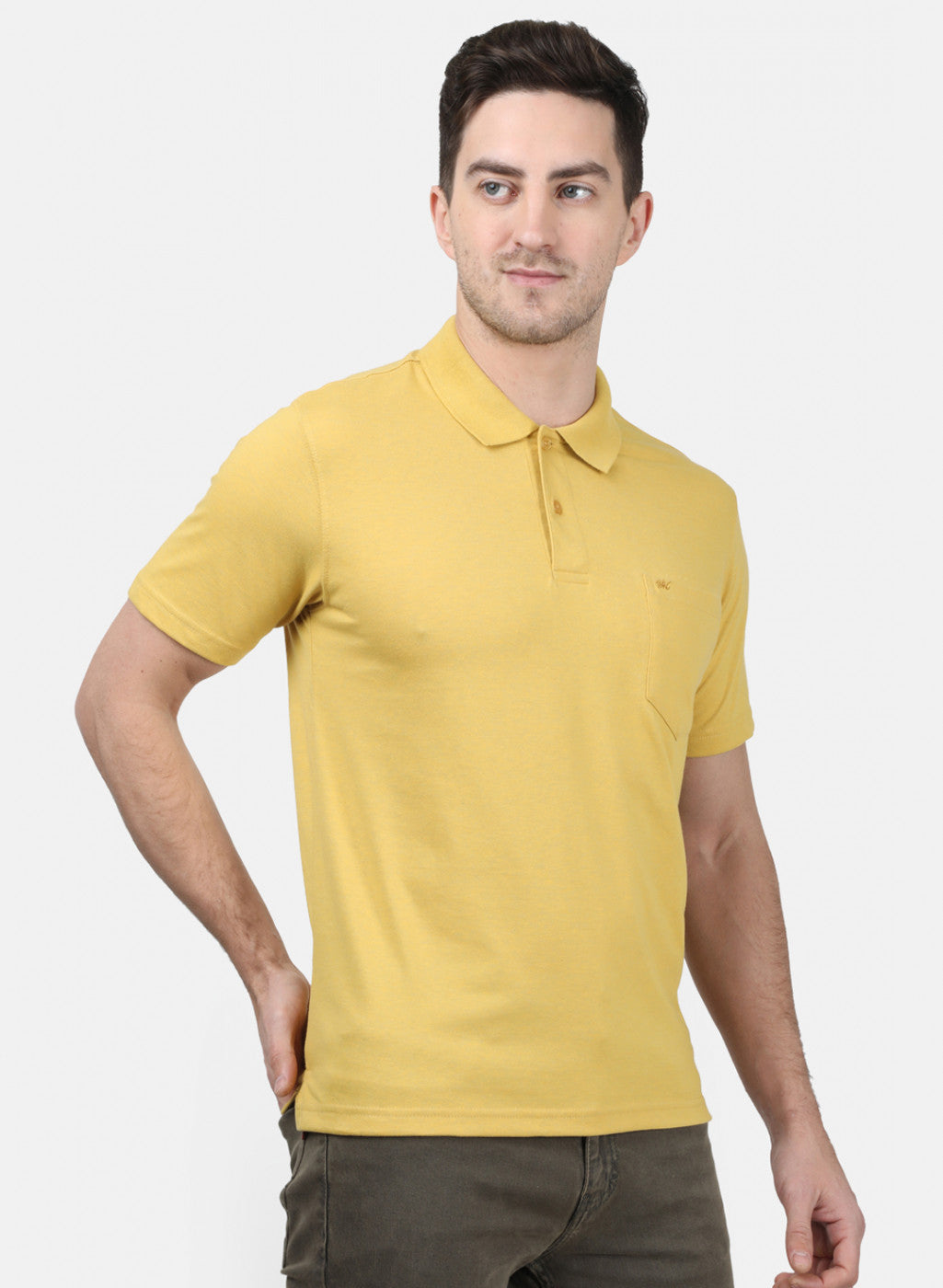 Mens Yellow Plain T-Shirts