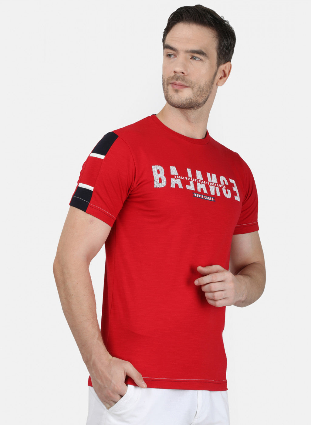 Mens Red Printed T-Shirt