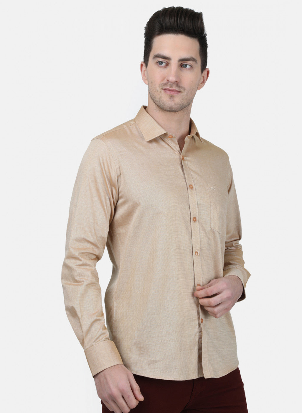 Mens Brown Printed Shirt