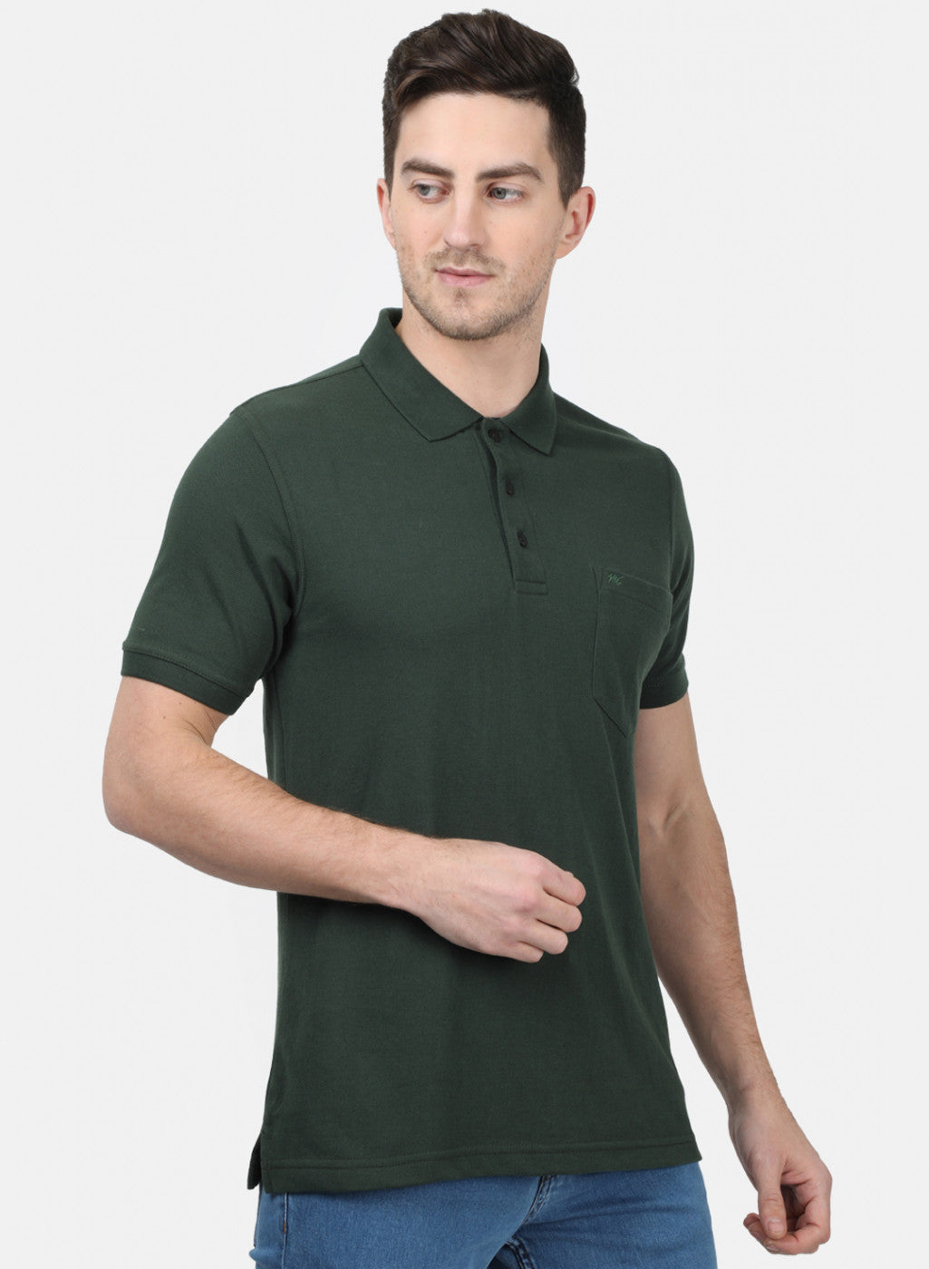 Mens Olive Plain T-Shirts