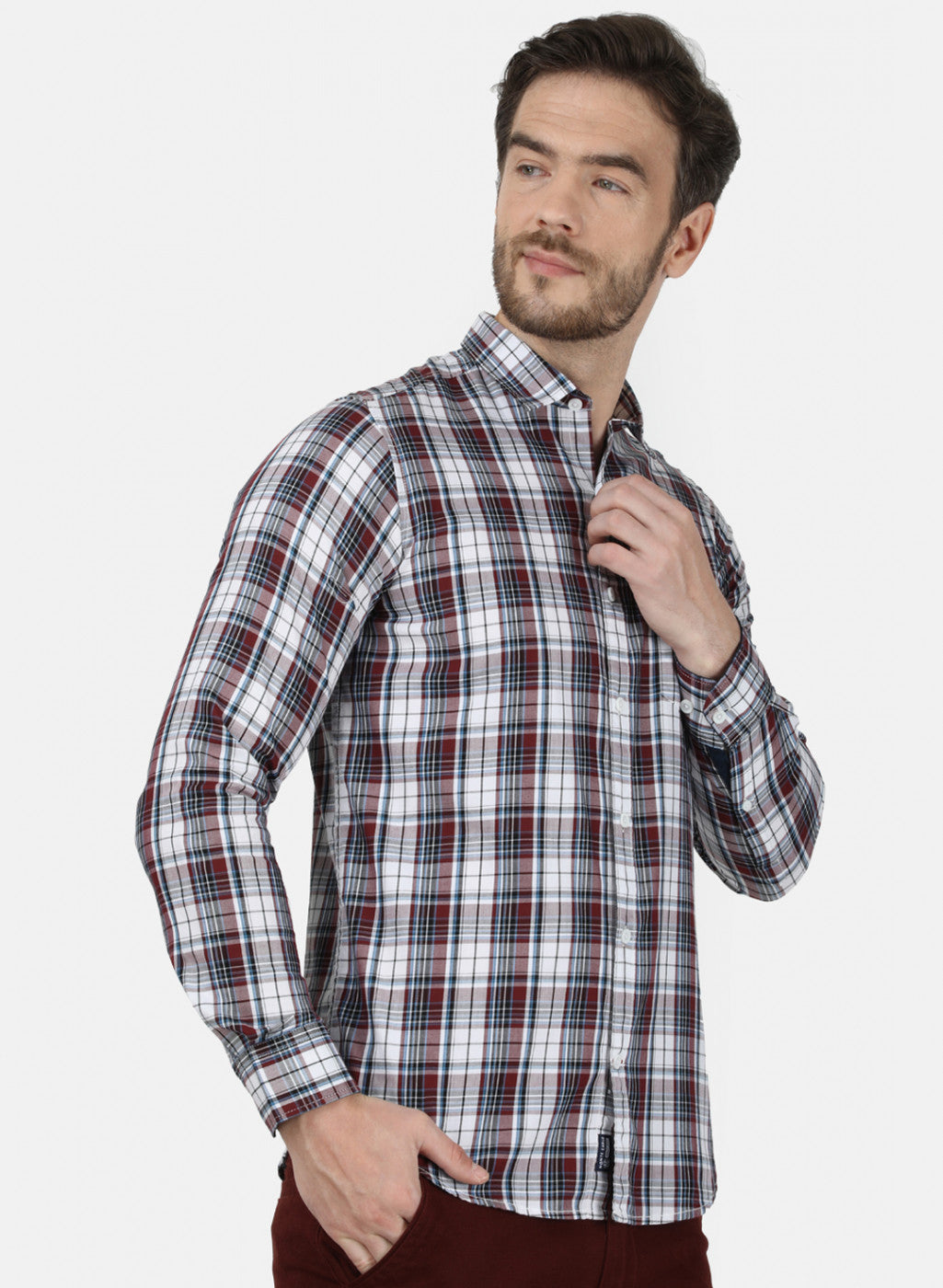 Mens Orange Check Shirt