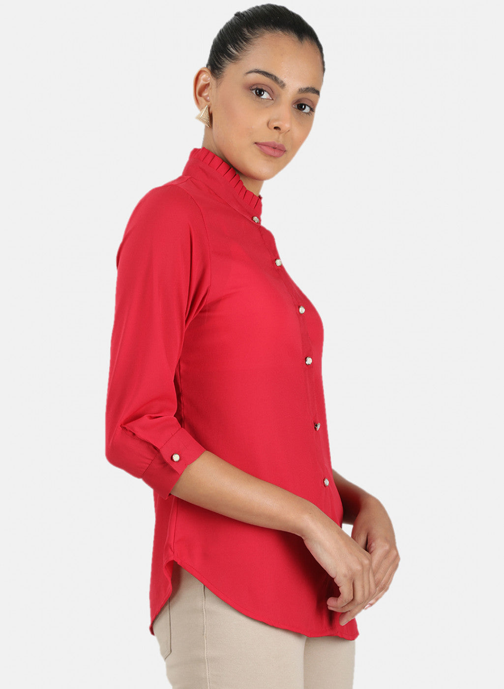 Womens Red Plain Top