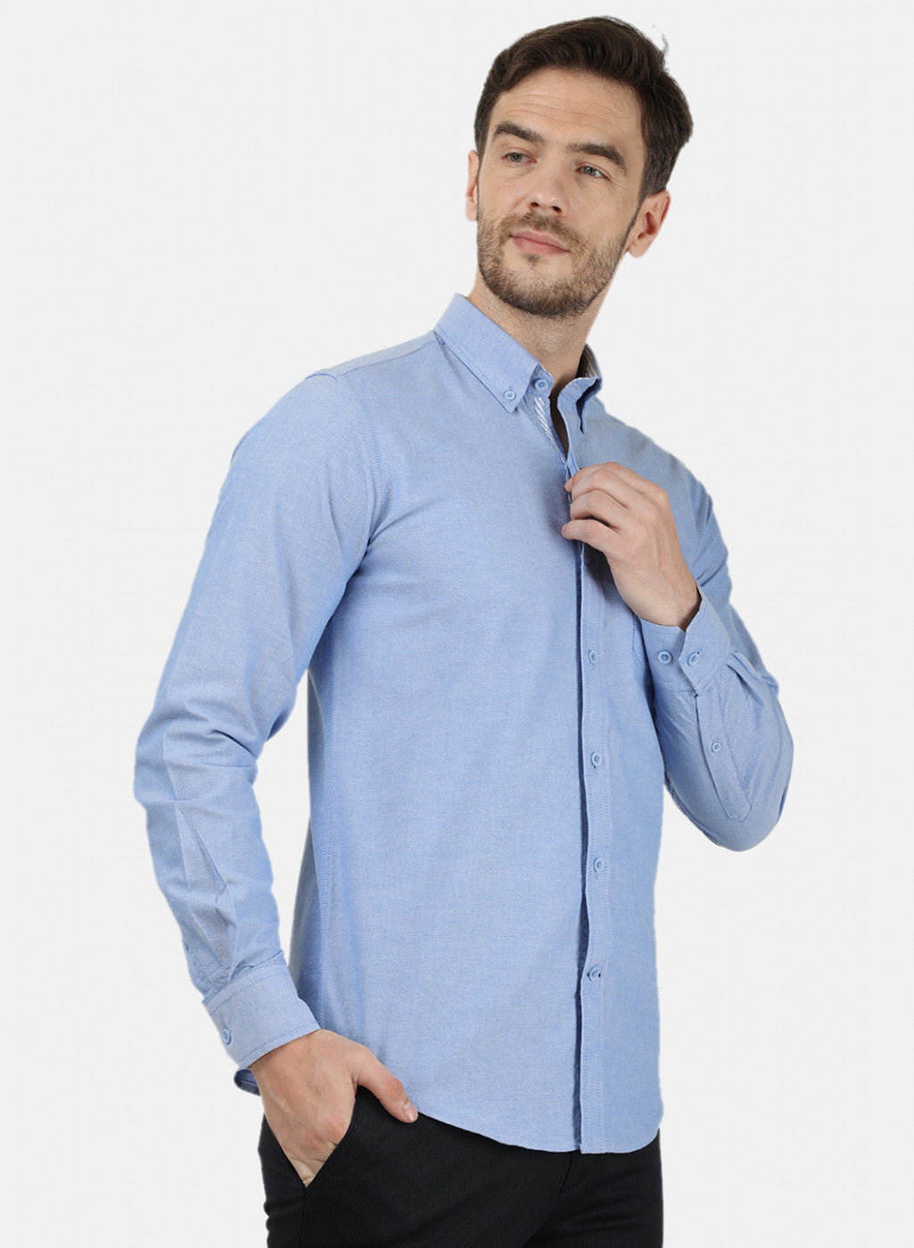 Mens Blue Solid Shirts