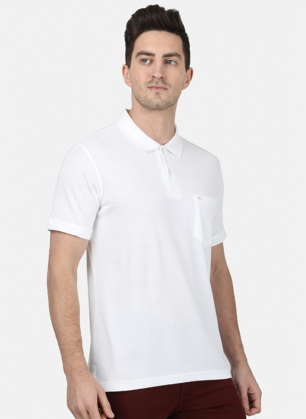 Mens White Plain T-Shirt