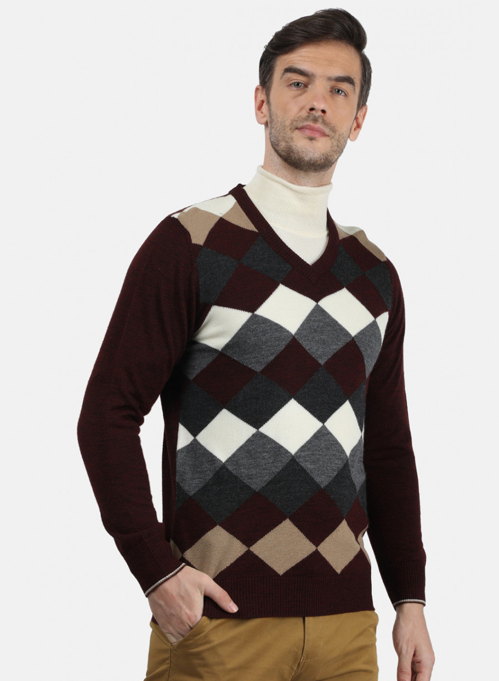 Men Multicolor Solid Pullover