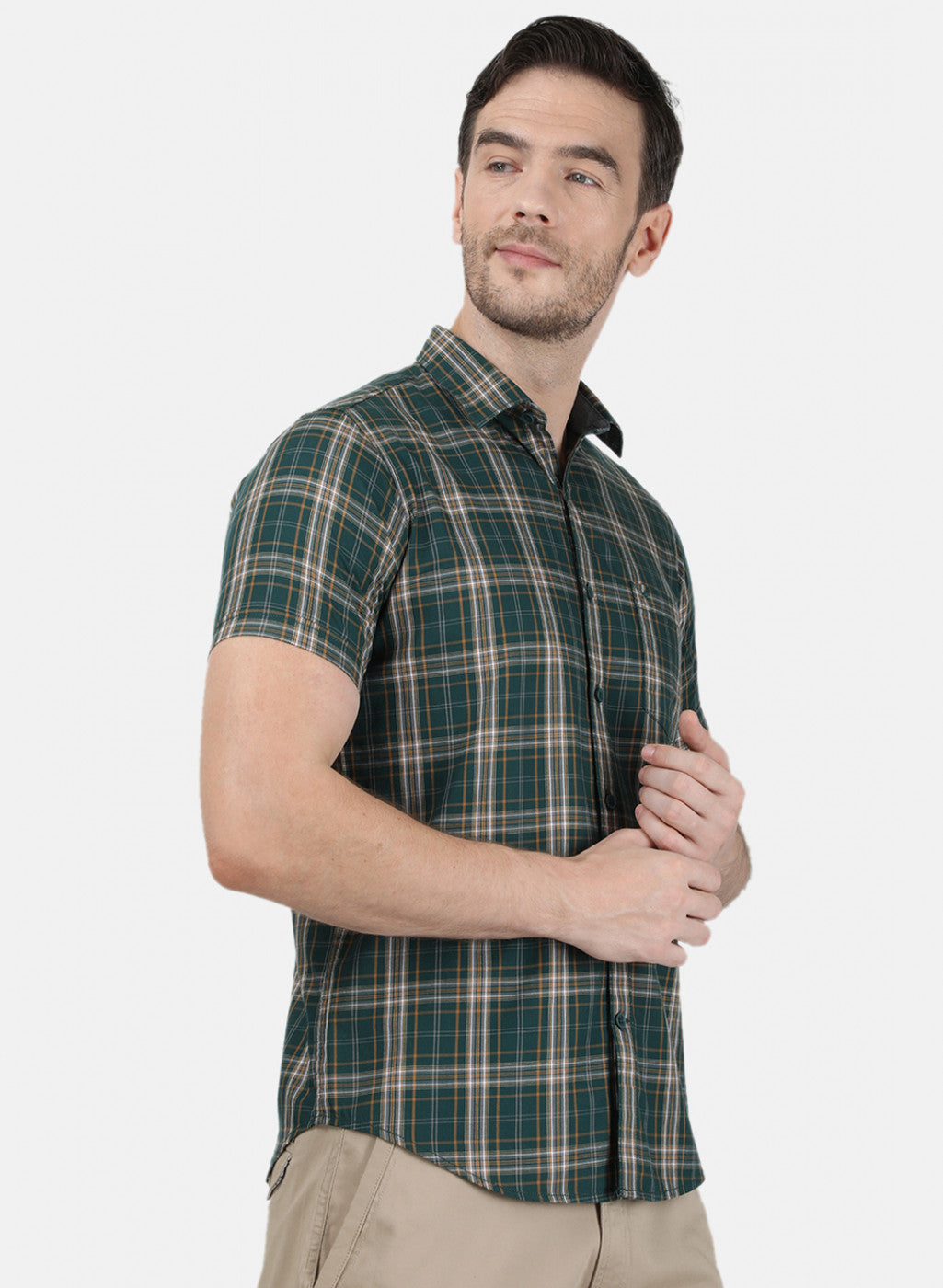 Mens Green Check Shirt