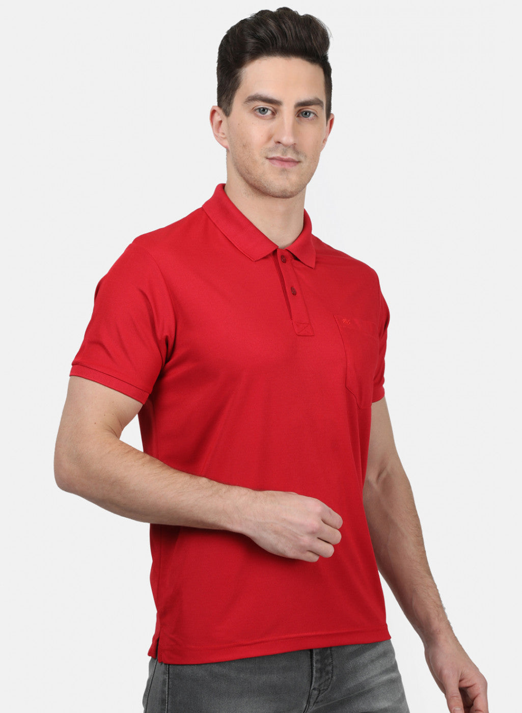 Mens Red Plain T-Shirt