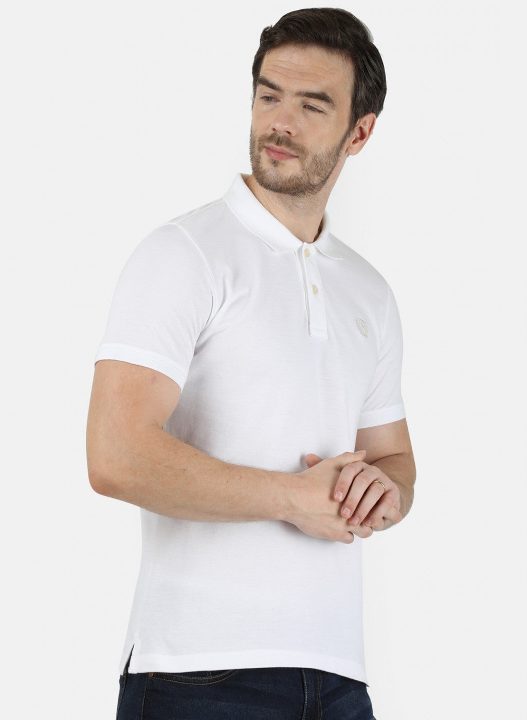 Mens White Plain T-Shirt