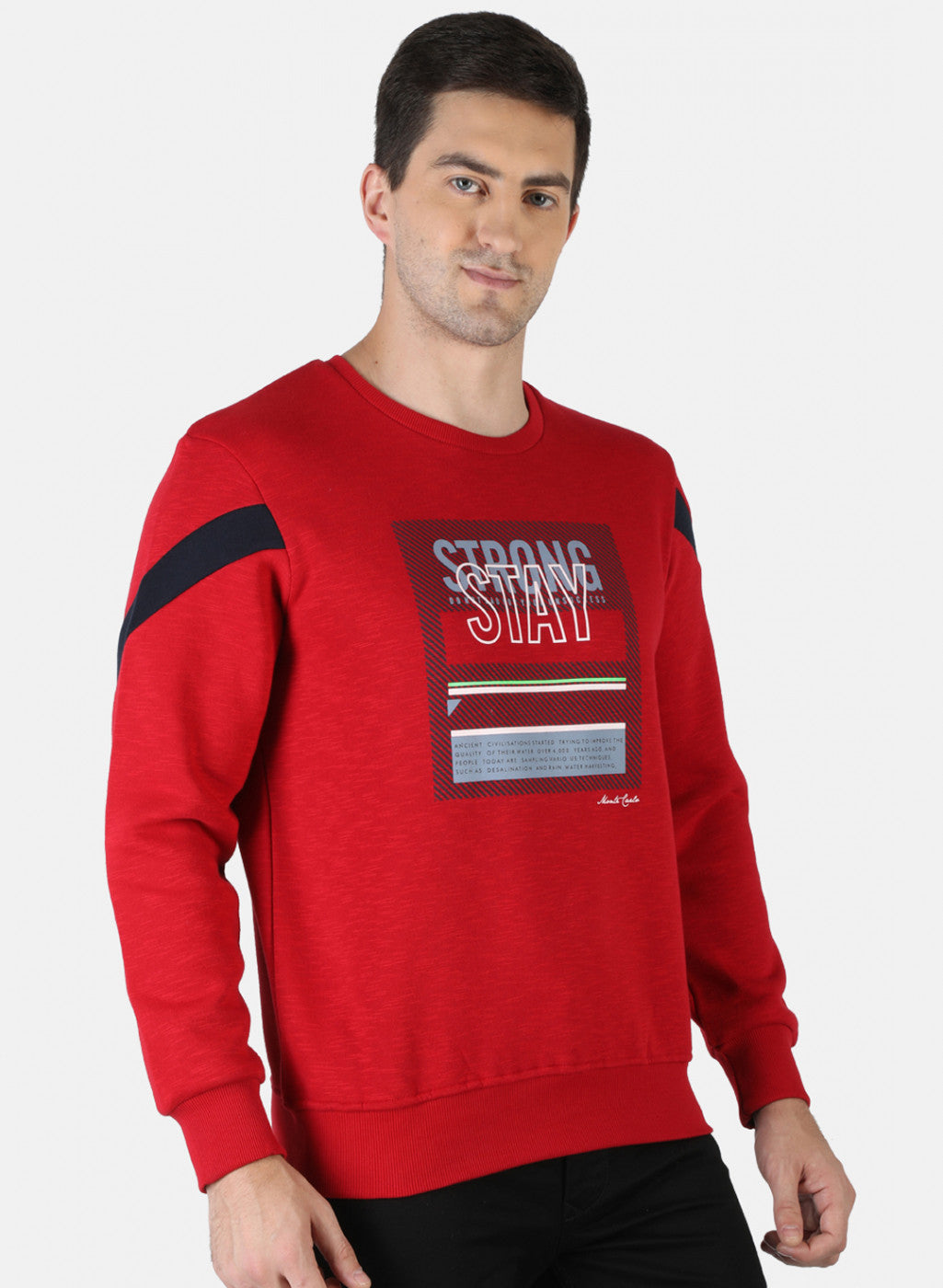 Men Red Printed Sweatshirt