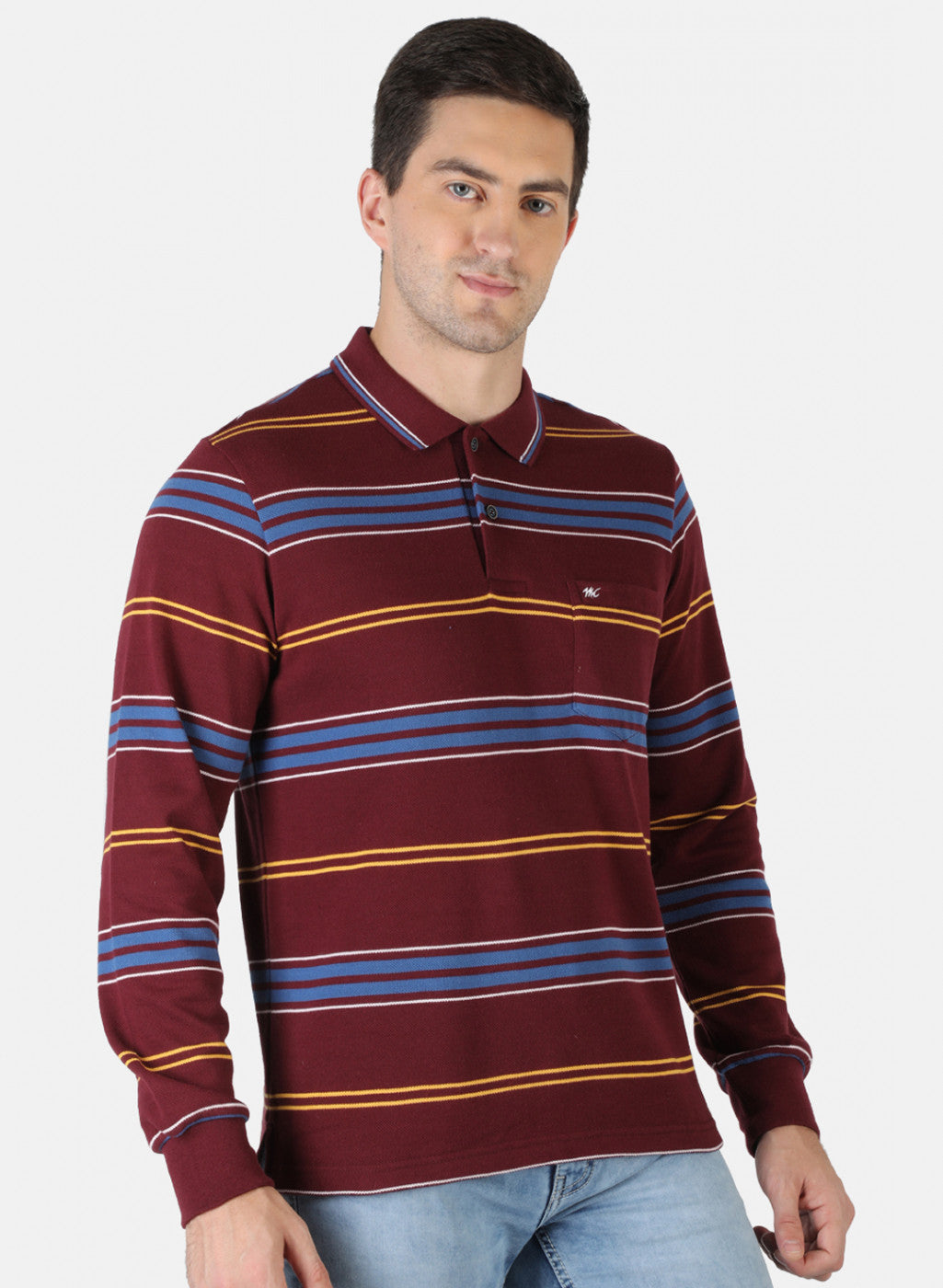 Men Maroon Stripe T-Shirt