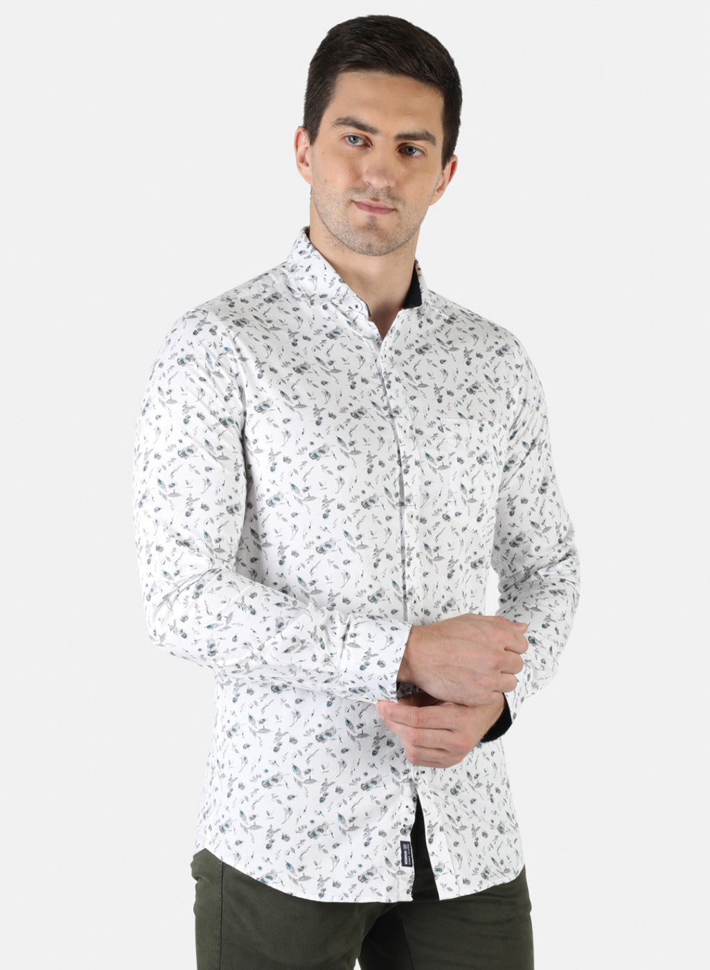 Men White Printed Shirt