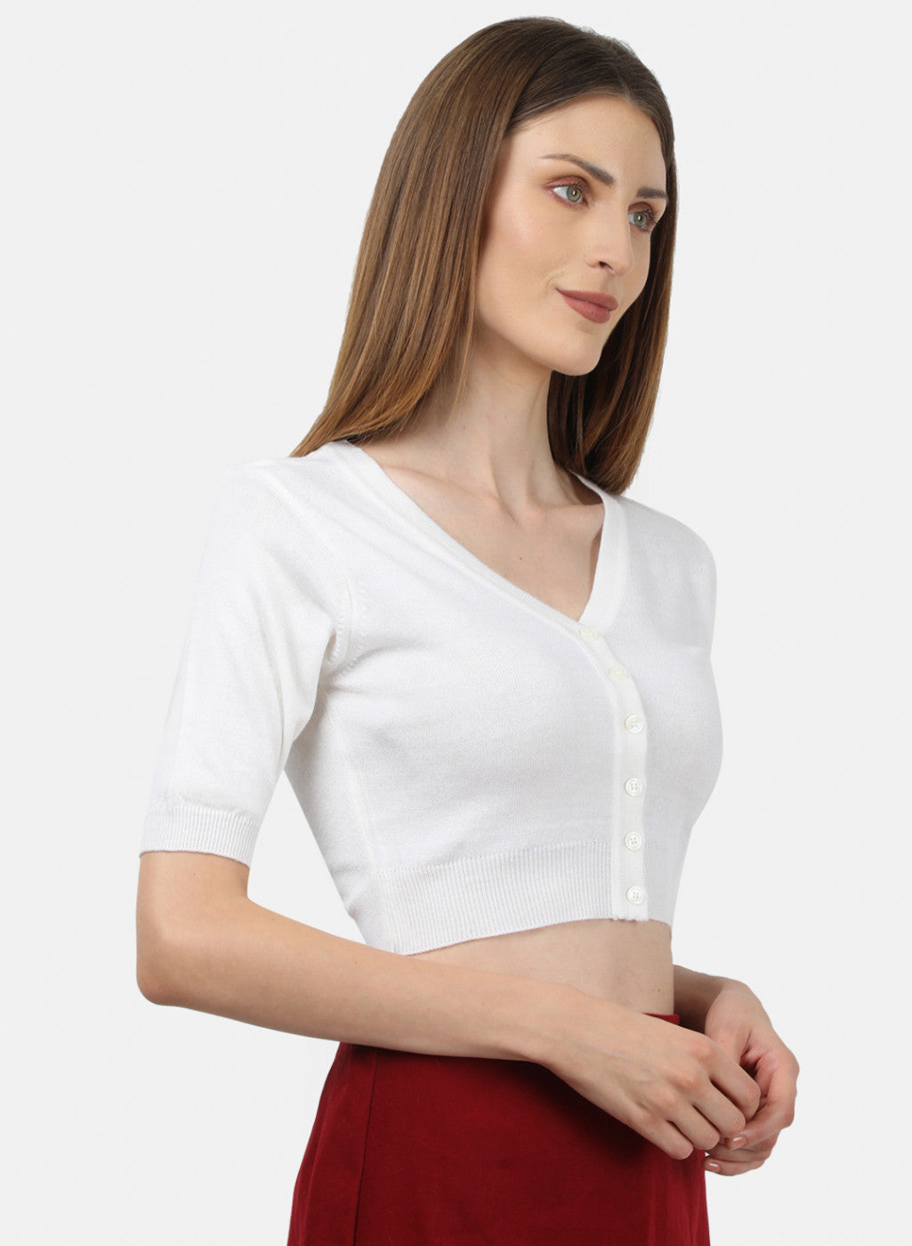 Women White Solid Blouse