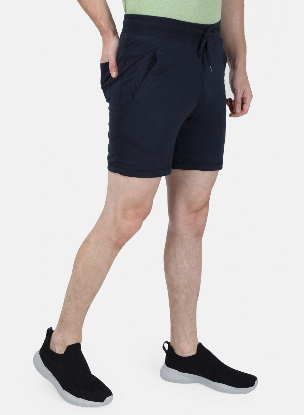 Mens NAvy Blue Plain Bermuda