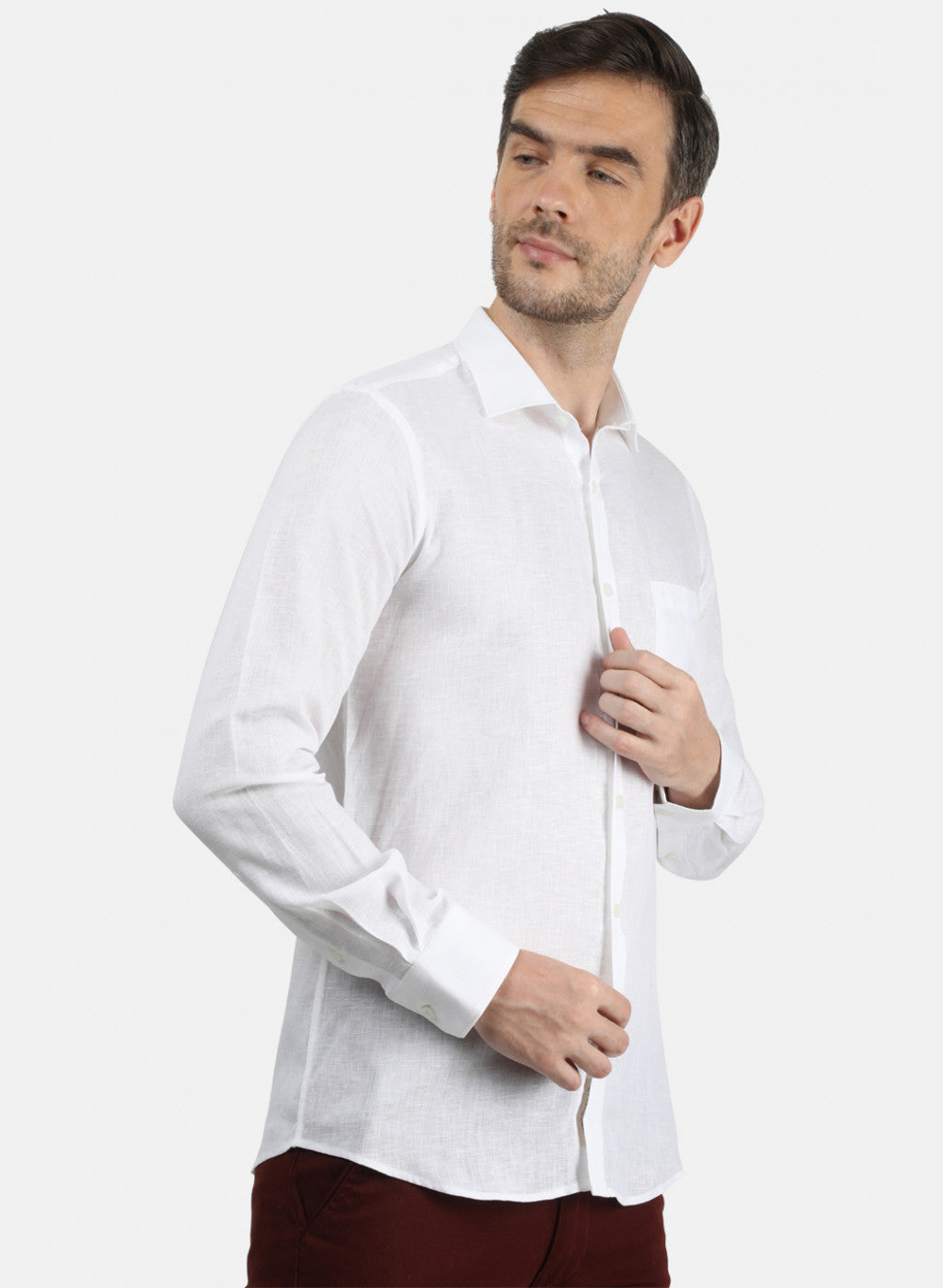 Men White Solid Shirt