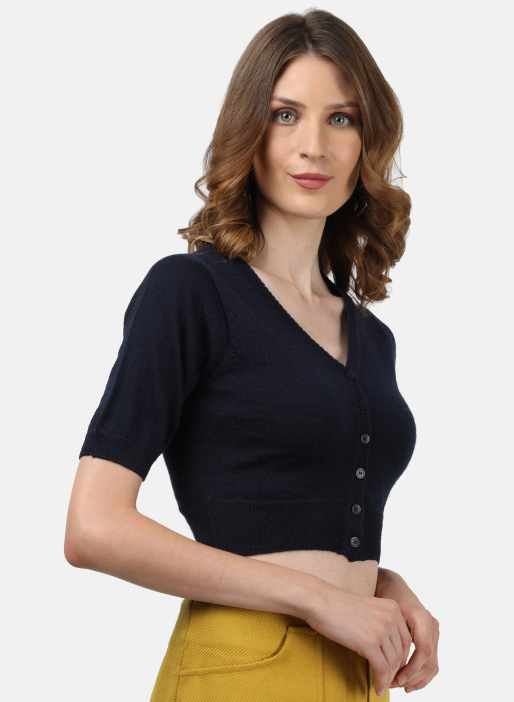 Women NAvy Blue Solid Blouse