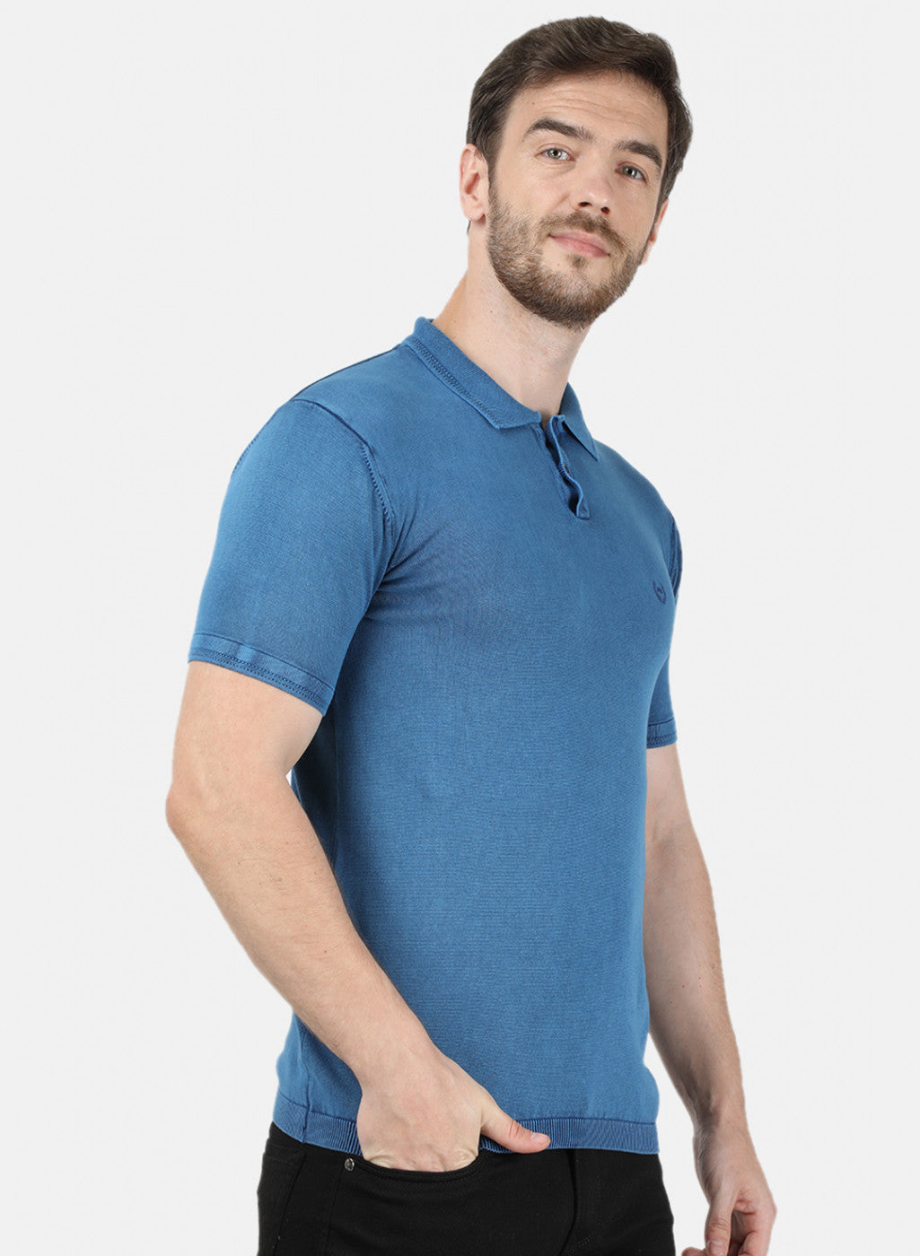 Mens Blue Plain T-Shirt