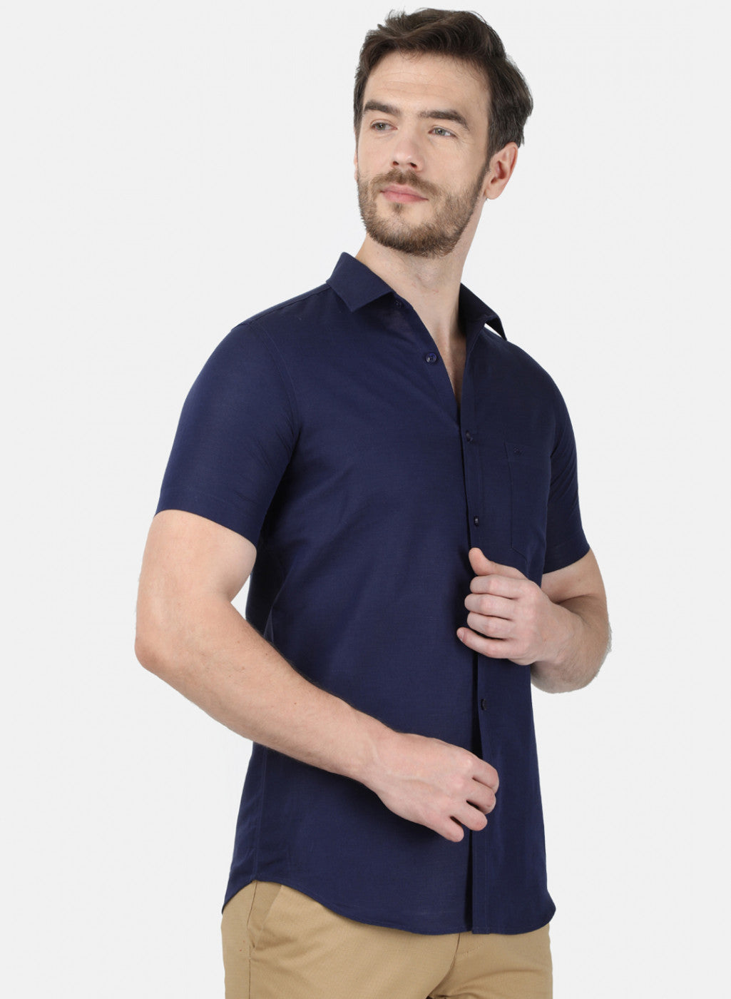 Mens NAvy Blue Solid Shirt