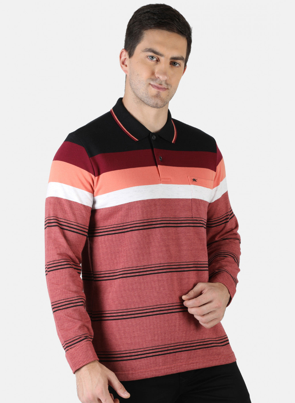 Men Maroon Stripe T-Shirt