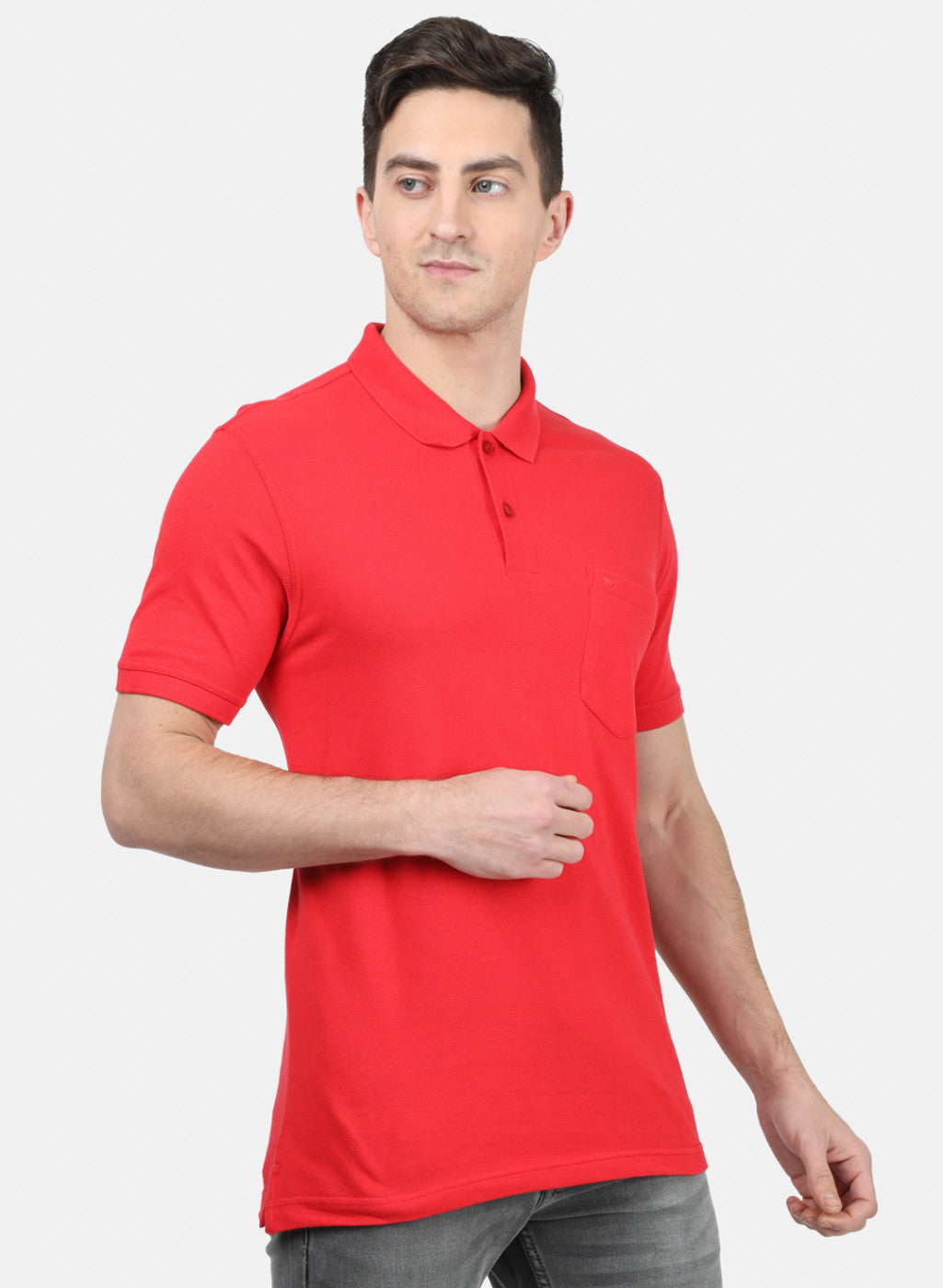 Mens Red Plain T-Shirt