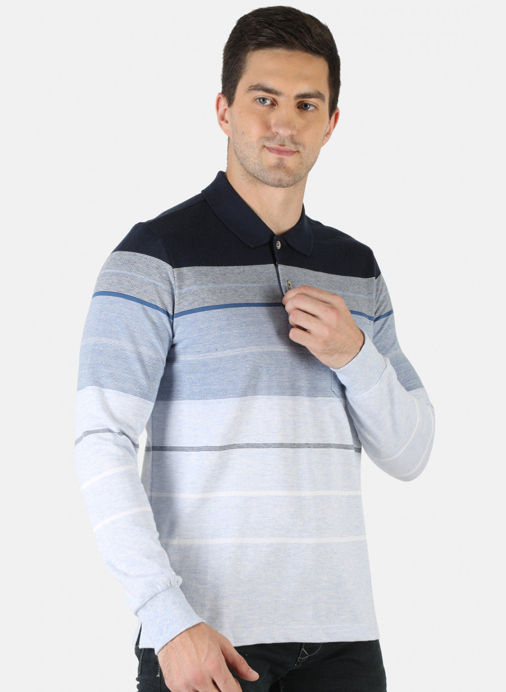 Men Blue Stripe T-Shirt