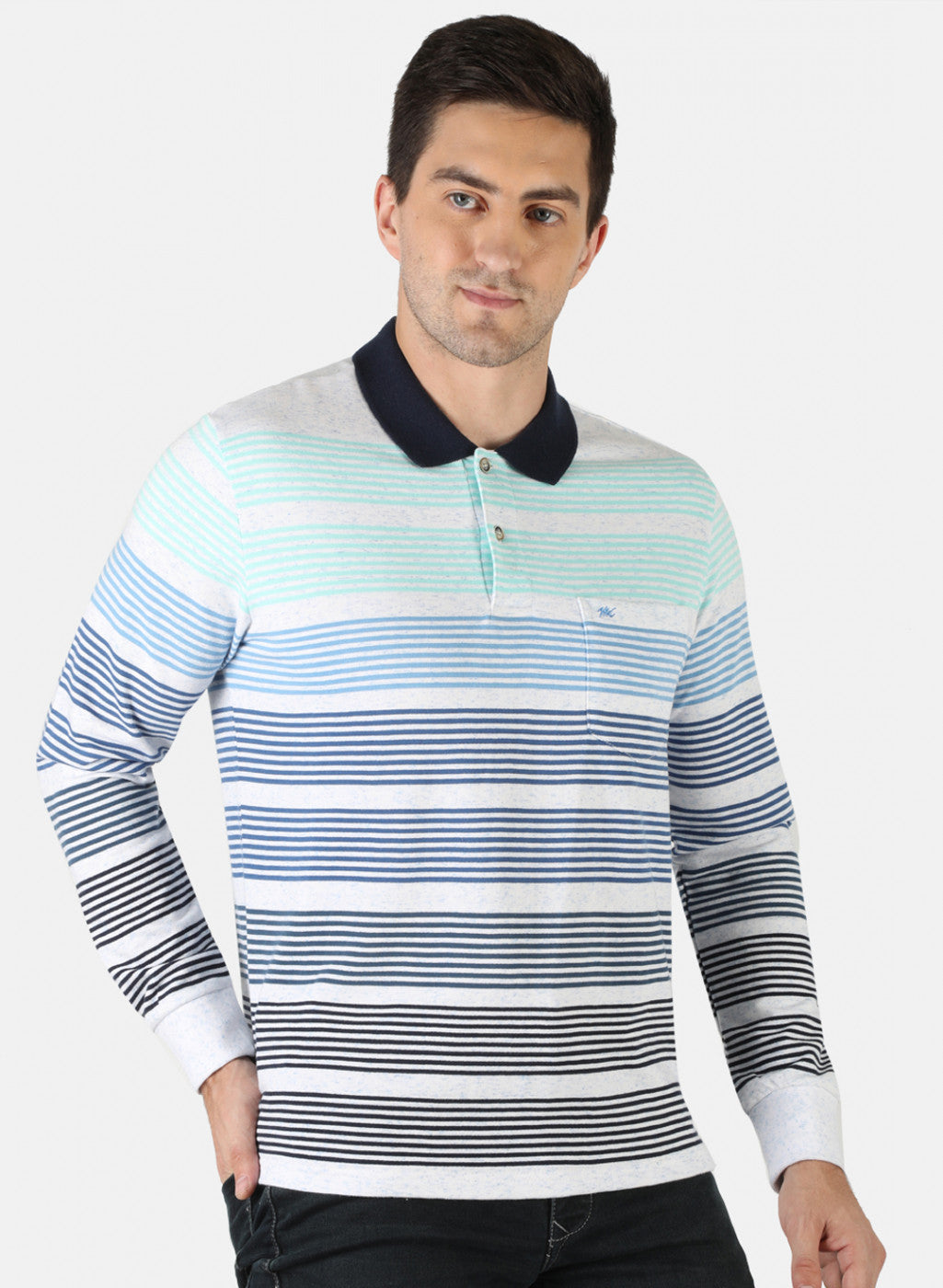 Men Blue Stripe T-Shirt