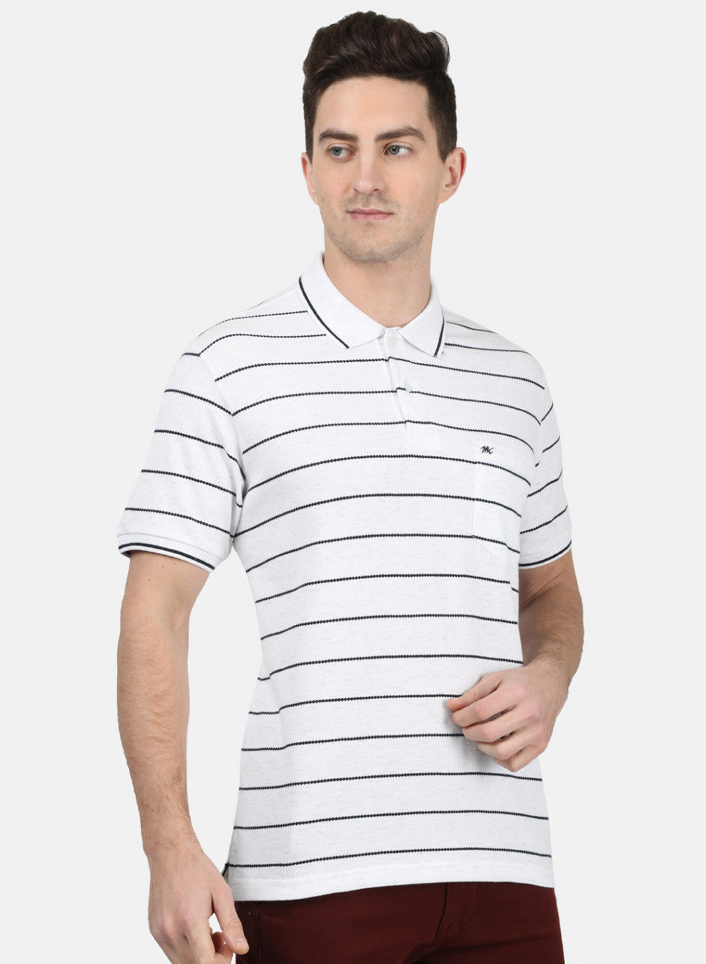 Mens White Stripe T-Shirt