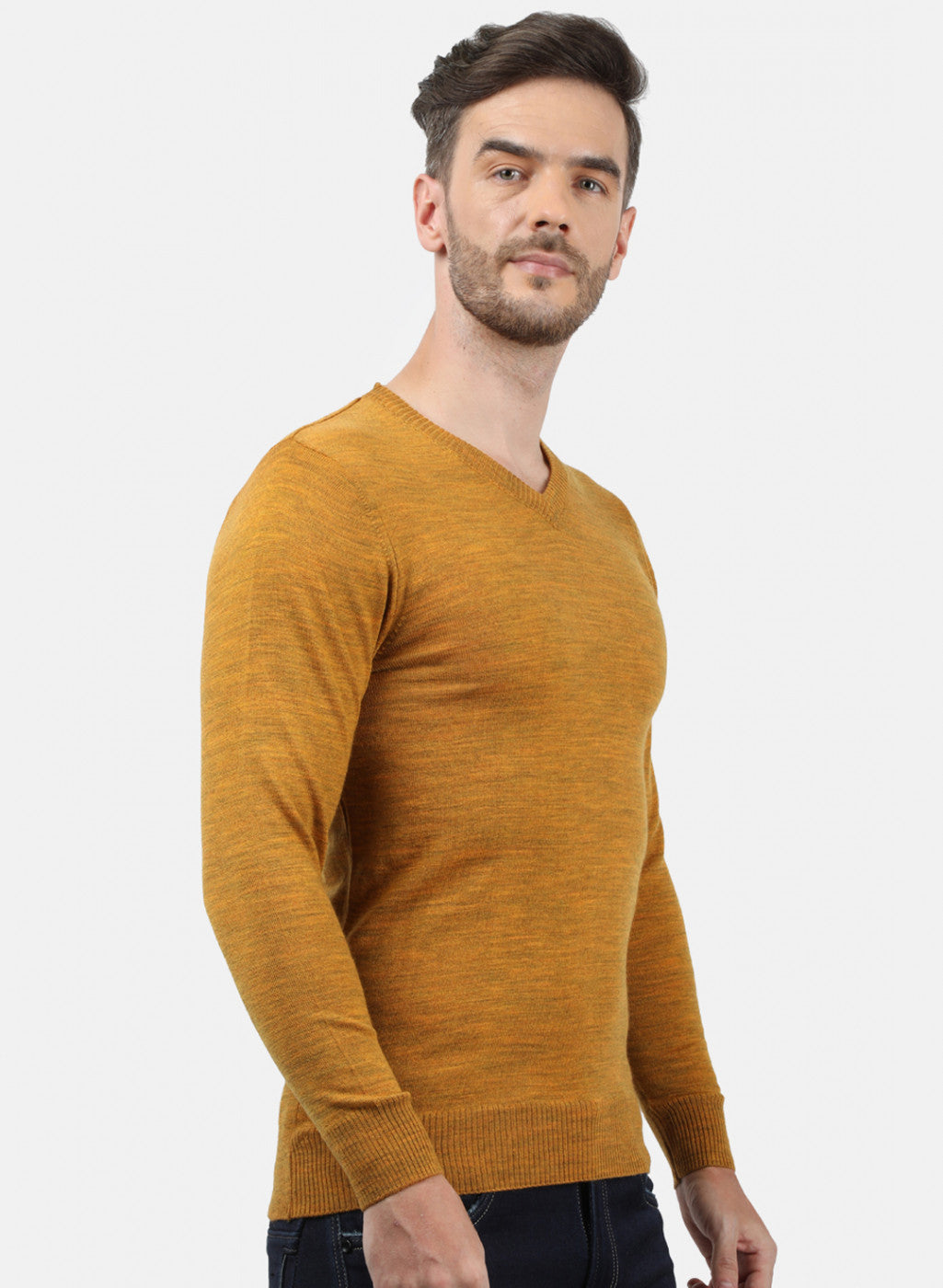 Men Yellow Solid Pullover