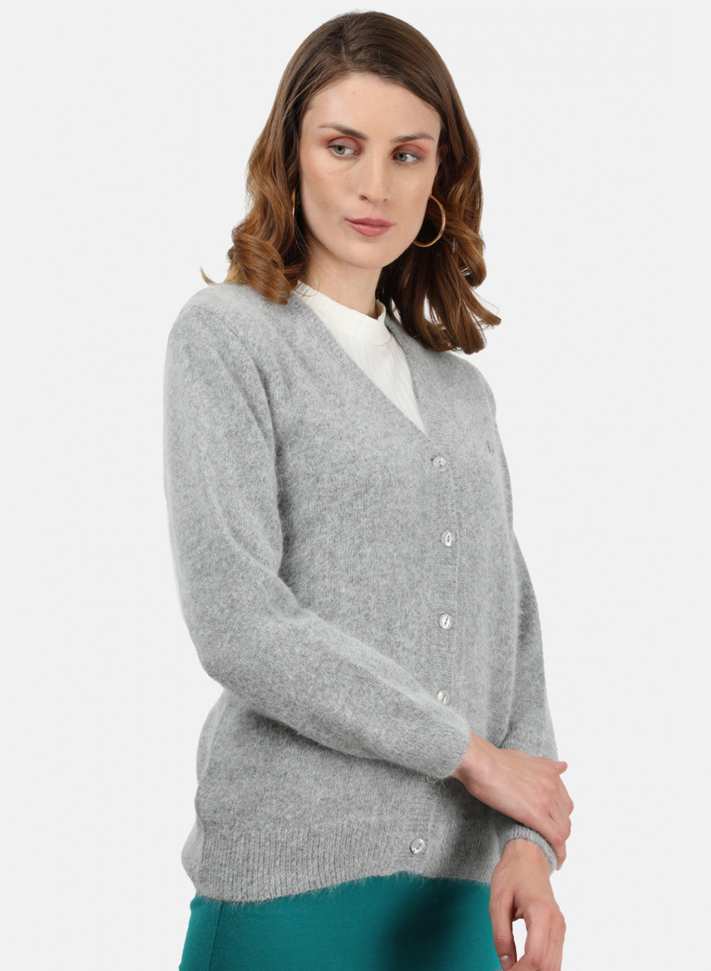 Women Grey Solid Cardigan