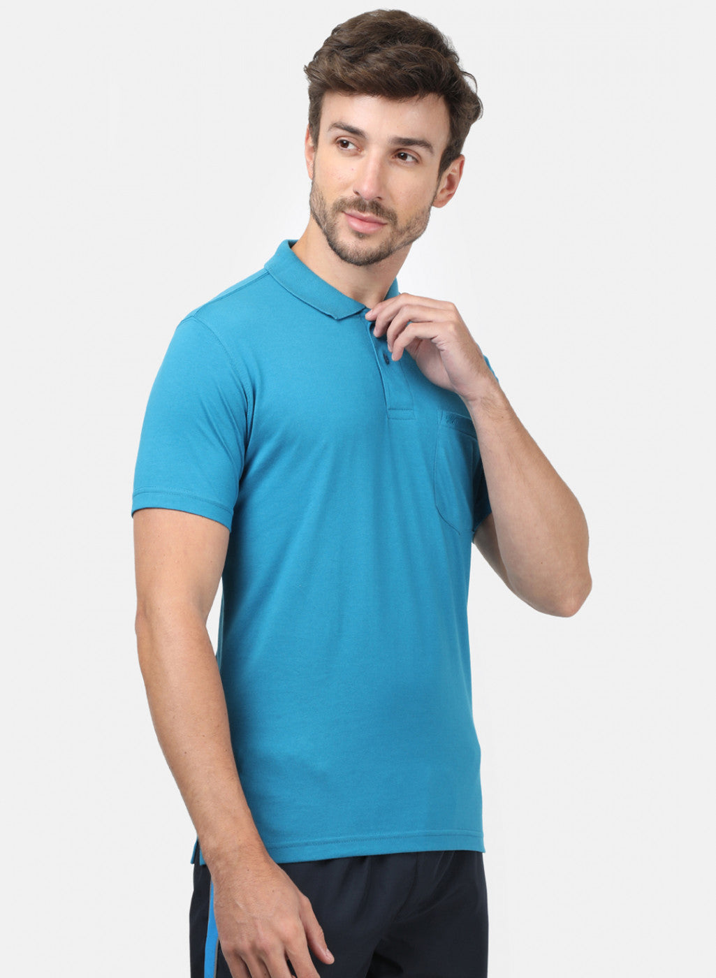 Men Blue Plain T-Shirts